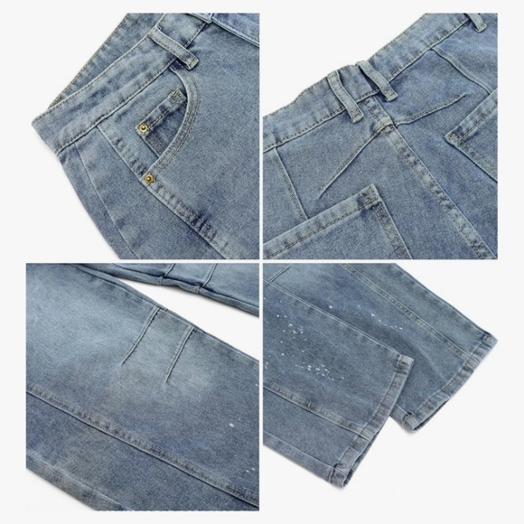 Barrel Jeans for Women High Waisted Boyfriend Baggy Wide Leg Jeans Y2K Vintage - Picture 4 of 5